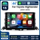 128GB Android 15 Radio 8Core Car Stereo GPS CarPlay For Toyota Highlander 14-19