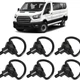 6Pcs Black Steel Cargo D-Shaped Hooks For Ford Transit 150 250 350 Van 2015-2023