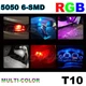Multi Color RGB 168 2825 LED Bulbs Parking City Light For Toyota Prius 4Runner