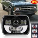 For Chevy S10 Pickup 1982-1993 5x7 7x6" LED Headlight Halo DRL Hi/Low Beam H6054