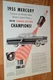 1955 MERCURY MONTCLAIR ORIGINAL VINTAGE LARGE ADVERTISEMENT PRINT AD 55