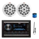 Pyle Double DIN /MP3/USB/AUX BT Car Receiver, 2x 6.5" Speaker, Wire, Antenna