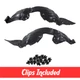 Front Driver & Passenger Side Fender Liner Set w/ Clips For 2014-2017 Mazda 6
