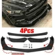 For Ford Mustang Car Front Bumper Lip Spoiler Splitter Body Kit Glossy Black 4x