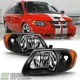 Black 2001-2007 Dodge Caravan Town & Country 01-03 Voyager Headlights Left+Right