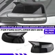 For Ford Explorer 2011-2019 Add-On Horn Style Side Mirror Cap Covers Gloss Black