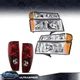 Fit For 04-12 Chevy Colorado Canyon Amber Headlights+Parking Signal+Tail Lights