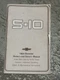 Used original 1985 Chevrolet Chevy S10 Pickup Truck owner's manual