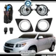 Fog Lights W/bulb+Harness+Switch Pair For Toyota RAV4 2009-2012 Bumper Chrome