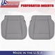 2016 For Ford F150 Lariat Driver Passenger Bottom Perf Leather Seat Covers Gray