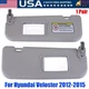 1 Pair Driver & Passenger Side Sun Visor Set For Hyundai Veloster 2012-2015 Gray