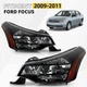 Halogen Headlight For 2009-2011 Ford Focus SE/SES Black w/Bulb Left+Right Pair