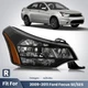 Halogen Headlight For 2009-2011 Ford Focus Black With Bulbs Right Passenger Side