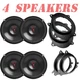 JBL Stage3 627F 6.5"  Front & Rear Coaxial Speakers for 2007-2018 Toyota Tundra