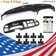 Fit For 98-02 Dodge Ram Pickup ABS Dash Bezel & Dashboard Cover Overlay W/clips