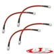 Red 4PC F+R Racing Stainless Steel Brake Line Kit For 1998-2005 Porsche 911 996
