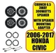 CRUNCH 6.5 3WAY 300W SPEAKER FRONT/ REAR  W/MOUNT KITS FOR HONDA CIVIC 2006-2017