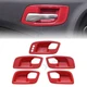 Red Carbon Fiber Style Inner Door Handle Bowl Cover For Dodge Charger 2011-2023