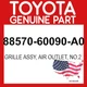 Toyota Genuine 88570-60090-A0 Grille Assy Air Outlet No.2 OEM 8857060090A0