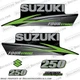 Fits Suzuki 250hp FourStroke Decals - Lime Green (2010-2013)