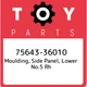 75643-36010 Toyota Moulding, side panel, lower no.5 rh 7564336010, New Genuine O