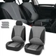 For Toyota C-HR 4Runner Highlander Black+Grey Front Row Car Seat Cover 2-Seats