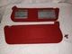 1987-1996 Ford F150 F250 F350 Bronco RED CLOTH Sun Visors Sunvisor Pair OEM
