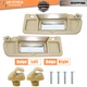 Sun Visor W/Clips Beige PAIR For 2006-08 Honda Civic Left & Right Visor SET