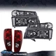 Black Housing Headlights & Tail Lights Fit For Chevy 2004-12 Colorado GMC Canyon