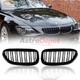 Dual Slat Front Kidney Grill for 04-10 BMW E63 M6 645Ci 650i E64 2DR Gloss Black