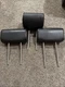 2010 Nissan Armada Rear Middle Seat Headrests Black Leather OEM Set of 3