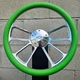 14" Billet 4 Spoke Steering Wheel w/ Green Vinyl Wrap and Licensed Chevy Horn