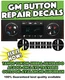 2007-2014 CHEVY TAHOE AC BUTTON REPAIR SET OF DECALS DUAL CLIMATE CONTROL UNIT