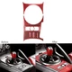 5Pcs For Mazda RX-8 RX8 2004-08 Red Carbon Fiber Console Gear Shift Panel Cover