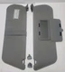1987-1996 Ford F150 F250 Bronco Sun Visor Set LH RH W/Clips OEM Opal Gray Cloth 