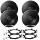 4x Pioneer 6.5" 300W Speakers w/Harness, Bracket Adaptor (GM Vehicles 95-2009)