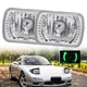 Fit 1986-93 Mazda RX-7 Pair 5X7 7x6 Sealed Beam Square Green Led Halo Headlights