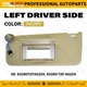 83280T2FA52ZA For 2013-2017 Honda Accord Left Driver Sun VIsor illuminated ivory