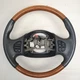 1999-2007 Ford F250 F350 Excursion Gray Leather Wood Steering Wheel