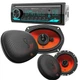 Single DIN VM-20B Bluetooth Car Stereo Receiver & JBL Speakers 6x9 & 6.5" Bundle