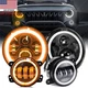 For 2018-2021 Jeep Wrangler JL Gladiator 7" LED Headlights Fog Lights Combo Kit
