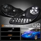Black Fits 1997-2001 Porsche 996 911 Boxster 986 LED Signal Projector Headlights