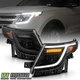 For  2011-2015 Ford Explorer Halogen Upgrade Black LED Sequentail Headlights
