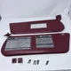 1987-1996 Ford F150 F250 F350 Bronco Red Vinyl Sun Visors Sunvisor Pair Clips