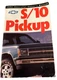 1992 Chevrolet Chevy S-10 Pickup Owners Operators Manual Guide