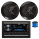 Pyle Double DIN BT Marine Stereo Receiver, 2x 6.5" 150W Speakers (Black) w/ Wire