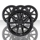 Set of 4 Snap-On Gloss Black 18" Wheel Skins for 2017-2023 Tesla 3 Long Range