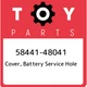 58441-48041 Toyota Cover, battery service hole 5844148041, New Genuine OEM Part