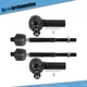 4x Front Inner Outer Steering Tie Rod End Kit For Ford Escape For Mazda Tribute
