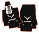 Chevrolet Corvette C7 Z06 Floor Mats Jet Black - Red Trim Premium 32oz Quality